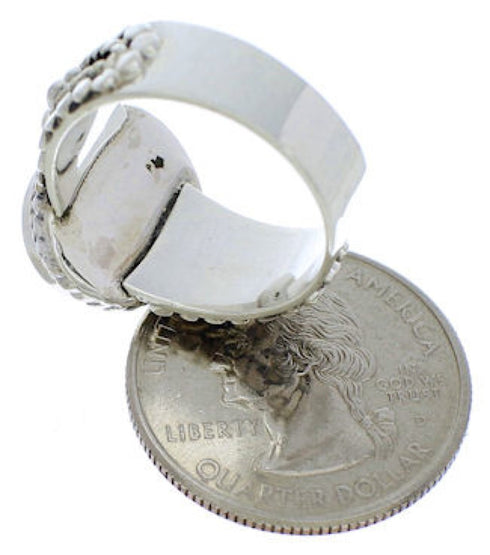 Turquoise And Silver Southwestern Ring Size 6-1/2 TX38873